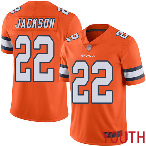 Youth Denver Broncos #22 Kareem Jackson Limited Orange Rush Vapor Untouchable Football NFL Jersey->youth nfl jersey->Youth Jersey